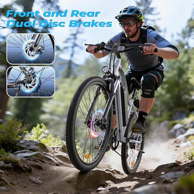 Electric Bike - 750W Peak Motor Electric Bicycle, 20MPH, 60 Miles, Removable Battery, Shock Absorber, 5 Speed E Bike, 26” Tire Commuter Electric Bicycle for Adults
