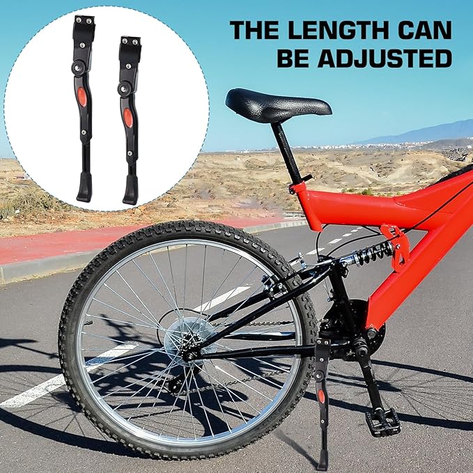 Universal Bike Stand for Bike with Kickstand for Adult Bike and Kids Bike - Durable Bike Accessories for Easy Bike Repair Bike Kickstand Adjustable Rear Side Aluminum Alloy Bicycle Stand Fit