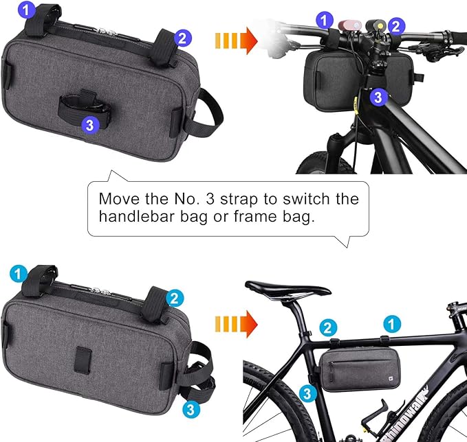 Rhinowalk Multifunction Bike Handlebar Bag Front Bag 3L Bicycle Frame Bag Waterproof Shoulder Bag Handbag Waist Bag
