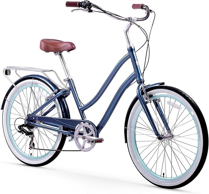 sixthreezero EVRYjourney Women's Beach Cruiser Bike, Step-Through Touring Hybrid Bicycle