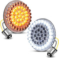 LX-LIGHT Pair 2'' Bullet Style 1157 Front LED Turn Signal Light Kit Compatible with Dyna Softail Touring Street Glide Road King 1986-2023 Honda Yamaha Motorcycles