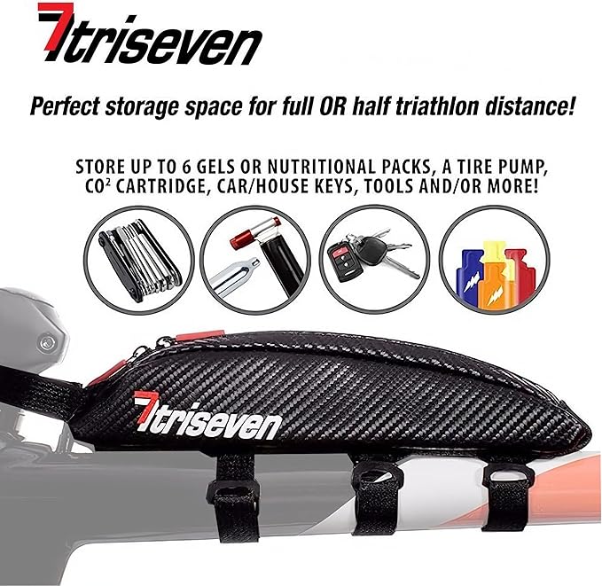 TriSeven Bicycle Bag Frame Bag - Bike Bicycle Triangle Bag - Bike Storage Bag - Bicycle Frame - Pouch Bag for MTB - Road Bike Cycling - Bike Accessories - Bikepacking, Touring