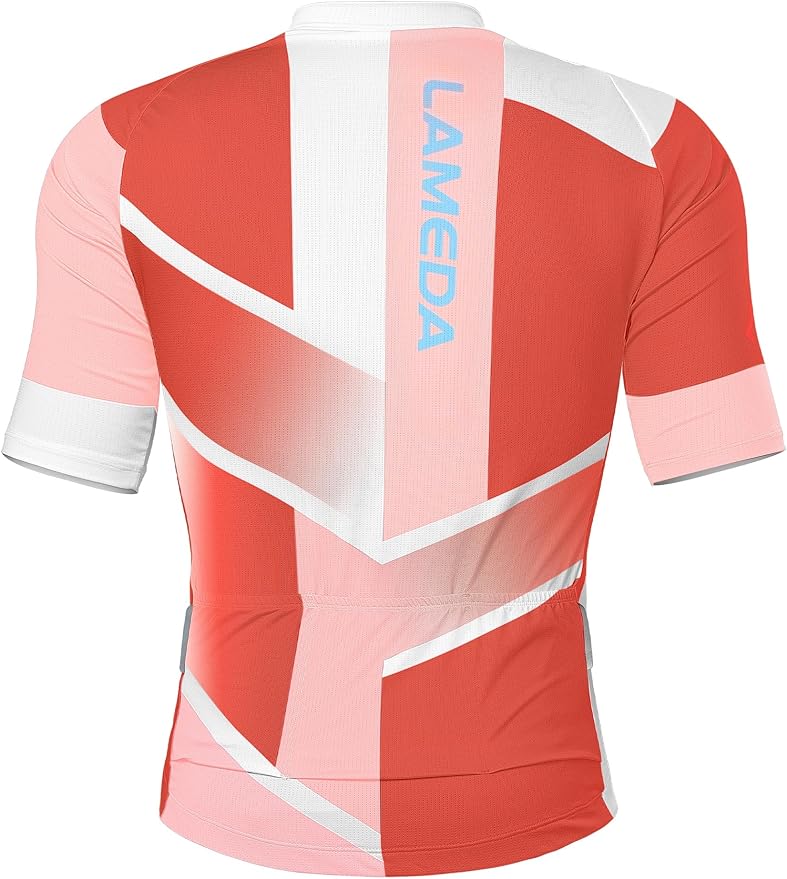 LAMEDA Men's Cycling Jersey Breathable Lightweight Bike Jersey for Men Cycling Short Sleeve Elastic Road Bike Shirt