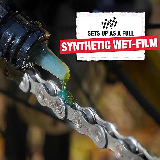 Finish Line Wet Bicycle Chain Lube – Long-Lasting Wet Style Lubricant for Road, Mountain, and Gravel Bikes – Reduces Friction and Repels Water – 8oz Aerosol Spray