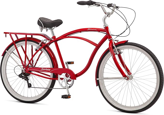 Schwinn Sanctuary 7 Cruiser Bike, 26 Inch Bike for Women and Men, 7-Speed Beach Cruiser Bicycle, Linear Pull Brakes, Comfortable Padded Seat, Upright Riding Position, Adult Bicycle