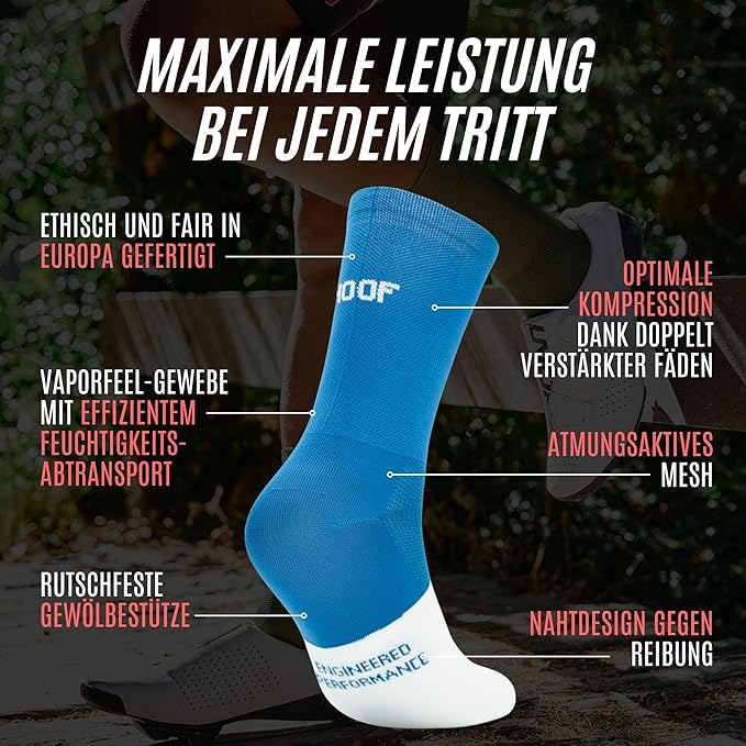 HOOF - Cycling Socks for Men & Women - Lightweight, Breathable & Anti-Blister