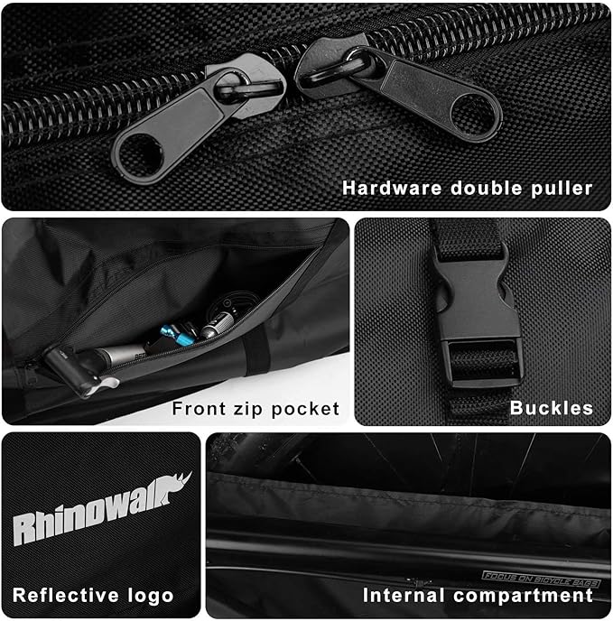 Rhinowalk Folding Bike Bag - Waterproof Bicycle Travel Case Outdoors Bike 26 to 27.5 inch Transport Bag for Cars Train Air Travel
