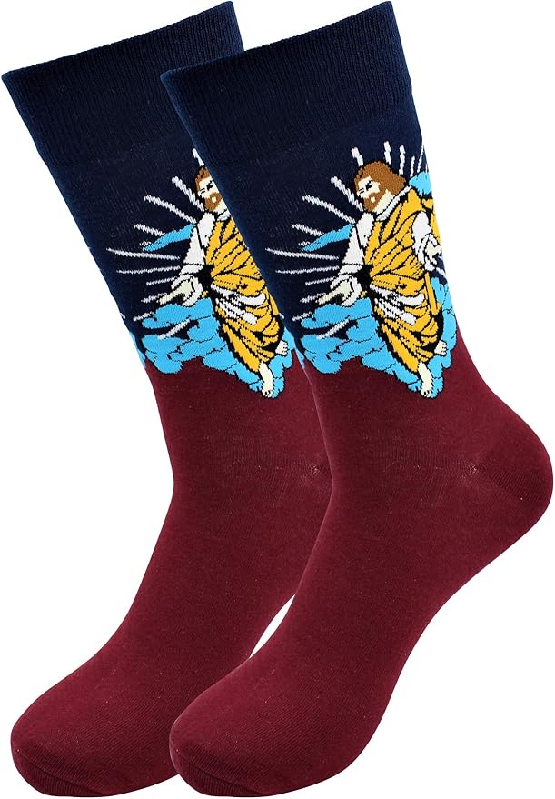 Real Sic Fun Socks for Men and Women - Cozy Cotton Dress Socks with Colorful Designs - Cool, Casual, Wacky Patterned