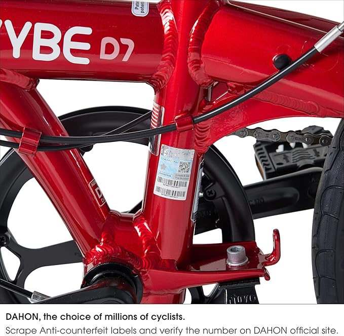 Dahon VYBE D7 Folding Bike, Lightweight Aluminum Frame; 7-Speed Shimano Gears; 20” Foldable Bicycle for Adults