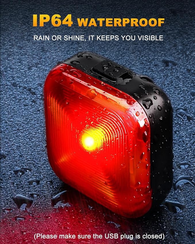 WSDCAM Bike Lights for Night Riding, 5 Modes Bright LED For Cycling Safety, Rechargeable Front and Back Light, IP64 Waterproof Bicycle Rear Light, Bike Headlight and Taillight, Scooter Light Kid Adult