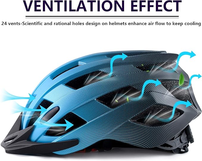 Adult Bike Helmets, Adjustable Mens Womens Bicycle Helmet, Lightweight Road Mountain Cycling Safety Sports Helmets with Detachable Visor