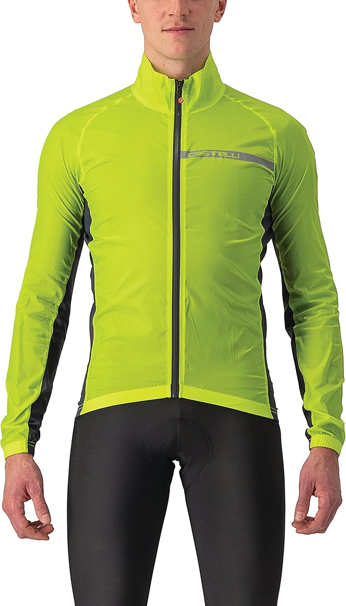 CASTELLI Men's Squadra Stretch Jacket, Windproof Zip Up Shell for Road Cycling
