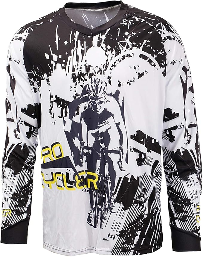 PSPORT Men's Motocross Jersey Long Sleeve Motocross Shirt Men Mountain Dirt Bike Jersey Downhill Riding Racing Clothing Tops
