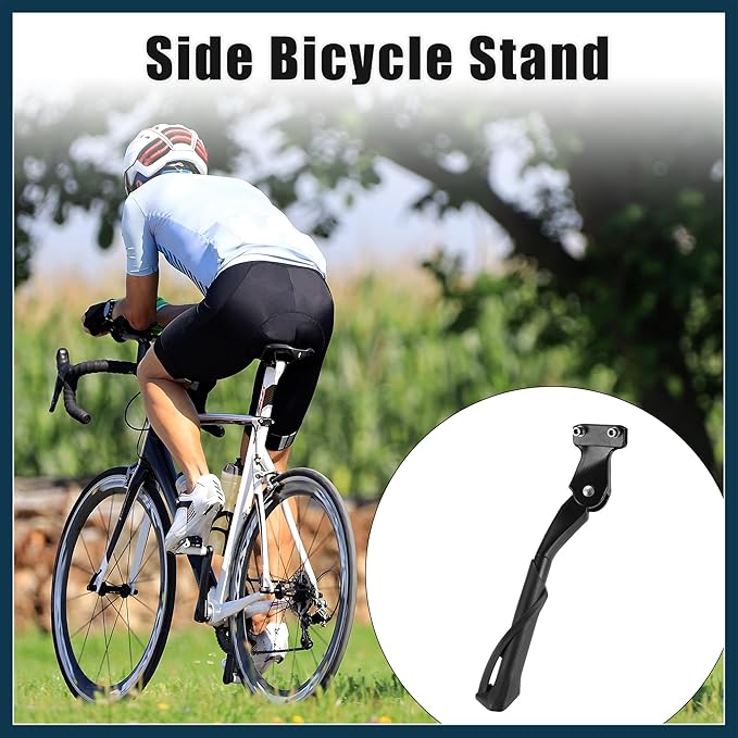 Fit 20-22 Inch Bicycles Adjustable Bicycle Stand with Central 2 Holes Non-Slip Side Stand Kickstand Bicycle for Mountain Bike E-Bike Trekking Automotive Parts