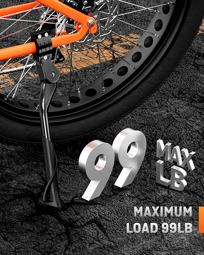 HENMI Bike Kickstand for Adult Bikes,Max Load 99 LBS, Adjustable Bicycle Kickstand for Most 24"-29", Non-Slip Sole, Aluminum Alloy and Magnesium alloy Material, Kickstand for Mountain Bike E-bike