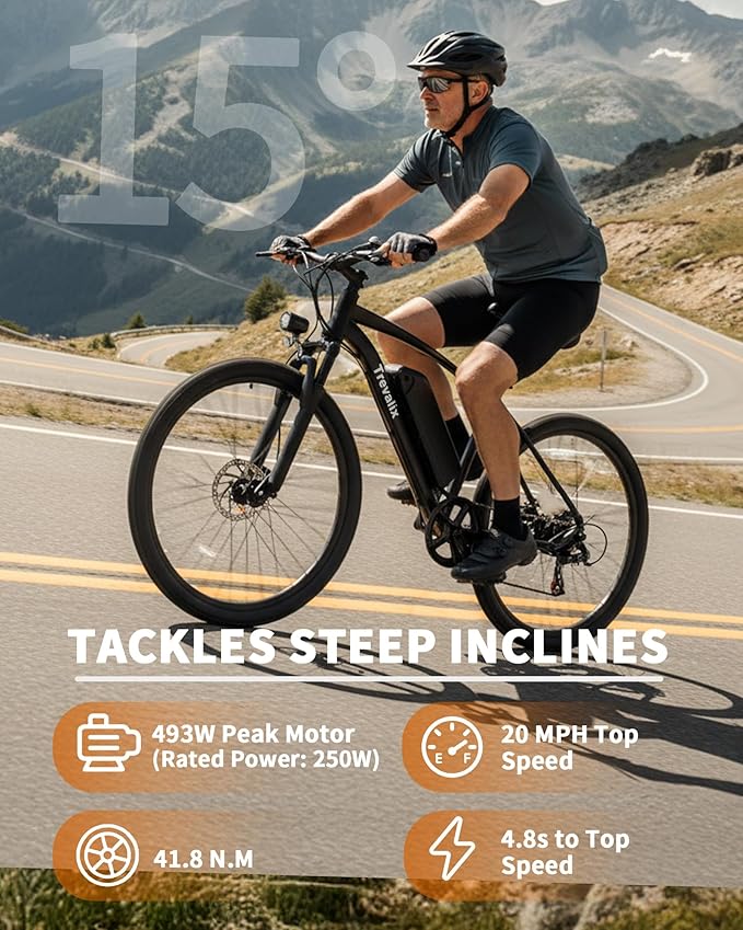 Electric Bike for Adults, 50/74 Miles 20 MPH Mountain EBike, Cadence/Torque Sensor with 500W Peak E Bike, 10.4/15.6Ah Removable Battery, 26“ Puncture-resistant Tires bike with Shimano 6-Speed