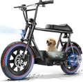 Caroma Peak 1200W/1000W/800W/500W Electric Scooter with Seat,16"/20" Fat Tire Ebike All-Terrain,Max 30Miles&20MPH Electric Scooter Adults,Electric Motorcycle Adults with Storage Basket for Cargo&Pets