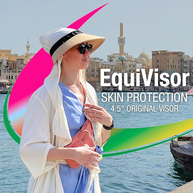 Original 4.5” Sun Visor | Helmet Sun Protection Visor with Patented Gripper System | One Size Fits All | Ideal for Horseback Riding, Biking, Golfing | Mens and Womens Visor Hat | Black