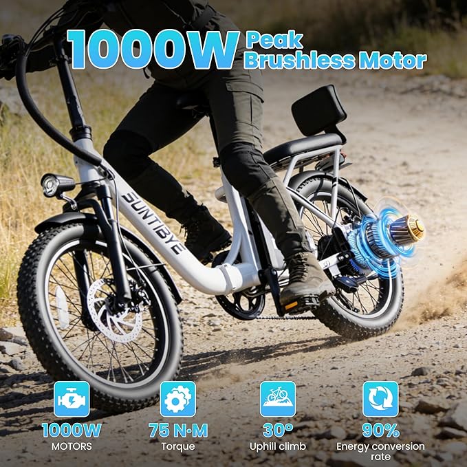 Electric Bike for Adults and Teens, Ebike, Electric Bicycle Mountain Dirt Bike Fat Tire Electric Bike, Multi-Funtional Bike for Work, School, Commute, Off-Road