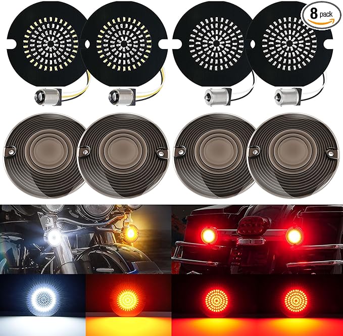 Brightness 1157 1156 LED Turn Signals 3 1/4 Inch Compatible for Harley Electra Glide Road King Softail Tour Glide Ultra Limited Turn Signal Led Lights Brake Lights 1986-2024