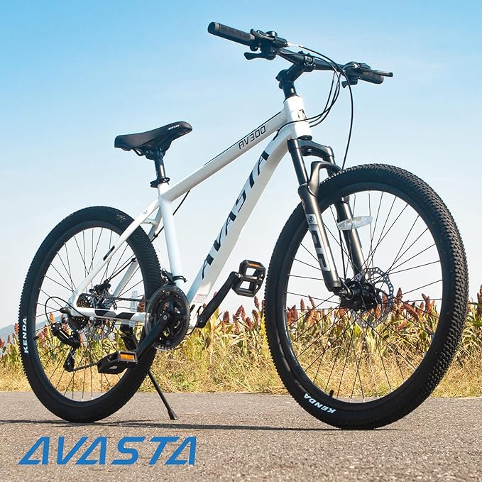 AVASTA AV300 26 27.5 inch Mountain Bike with 21-Speed, Aluminum Frame, Dual Disc Brake, Comfortable Saddle, Multiple Colors