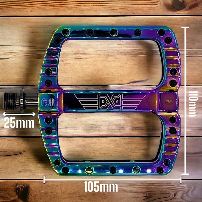PDX G11 Mountain Bike Pedal MTB Pedal Large Concave Platform Machined Aluminum Polished Bicycle Non-Slip Pedals 9/16 Chromoly Spindle Smooth Ball Bearings
