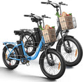 Electric Bike, 1000W Peak Folding Electric Bike, 486Wh 70 Miles Range Ebike, 20" Step-Thru Bicycle with Front Basket, Waterproof Removable Battery, 7 Speed, 25 MPH Max