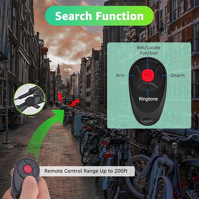 113dB Bike Alarm, Motorcycle Alarm, Bicycle Alarms with Remote, Moped Alarm System, Car Vibration Sensor Alarm, Universal Strap Fits All Handlebar Sizes, IP65 Waterproof Super Loud, 10Pack