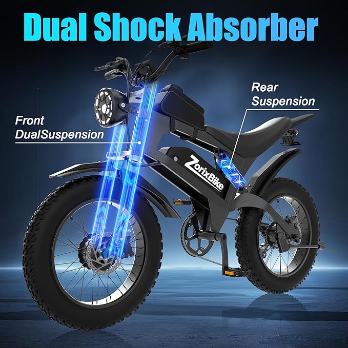 Retro Electric Bike for Adults,48V 20AH-1500/3000W Peak Motor Electric Bicycle-Max Speed 31-35MPH-Max 80 MI Range-20" x 4.0" Fat Tire Ebike,7-Speed, Dual Shock Absorber - UL 2849