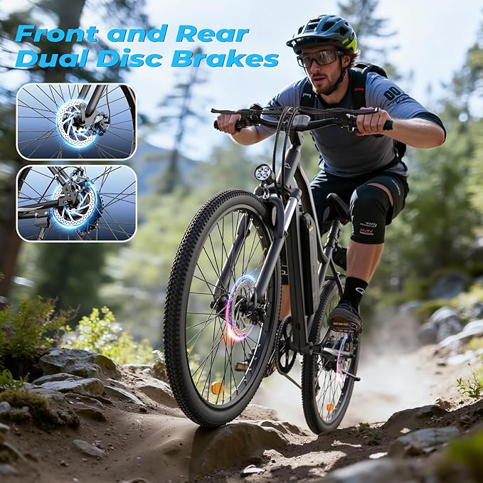 Electric Bike - 750W Peak Motor Electric Bicycle, 20MPH, 60 Miles, Removable Battery, Shock Absorber, 5 Speed E Bike, 26” Tire Commuter Electric Bicycle for Adults