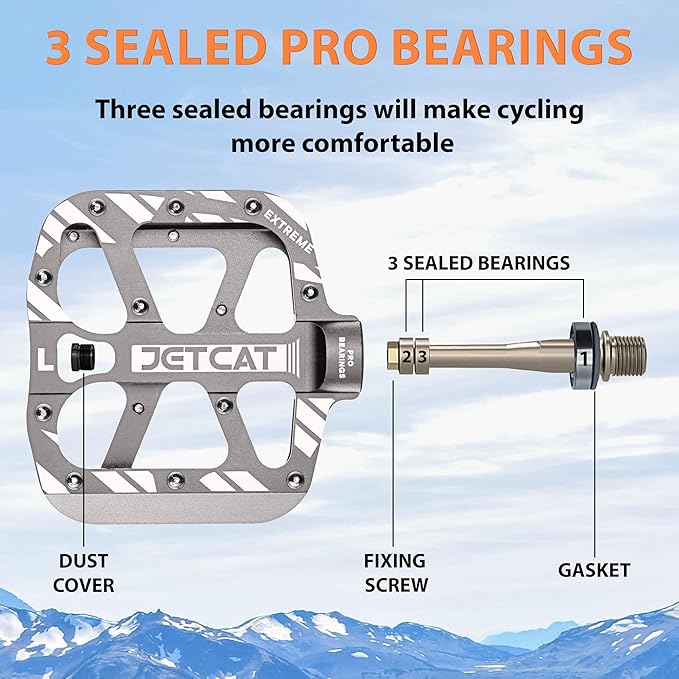 Mountain Bike Pedals Flat - MTB Pedals Flat, Bicycle Pedals, Road Bike Pedals, BMX Pedals, for BMX MTN Road Gravel EBike, Specialized Parts, Adults, Aluminum Metal Stamp 9/16"