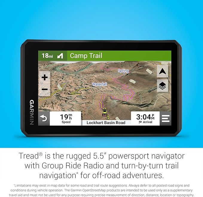 Garmin Tread Powersport Off-Road Navigator with Group Ride Radio, Group Tracking and Voice Communication, 5.5" Display, 010-02406-00