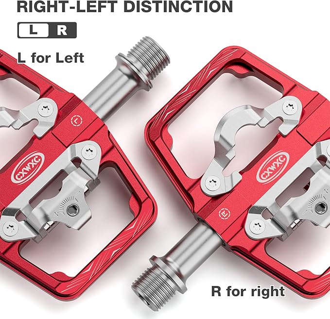 CXWXC Mountain Bike Pedals Compatible with Shimano SPD Cleats - Dual Sided Plat & Clip Pedal, 9/16” Bicycle Platform and Clipless Pedals for Road, MTB, and Hybrid Bikes