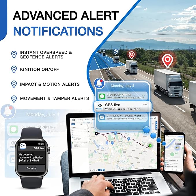 REWIRE SECURITY Geo Track Mini 4G GPS Tracker for Vehicles – Real-Time Vehicle Tracking Device for Car, Van, Motorhome | Easy Battery Install | Live App Tracking | 4G Fleet Tracking