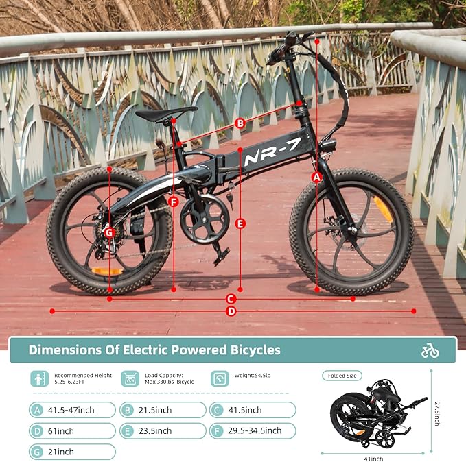 Axiniu 20" Folding Electric Bike丨850W Electric Bikes for Adults丨48V 13Ah Portable Battery丨48.5Lbs Lightweight Folding E-Bike丨60 Miles Range丨25mph Speed - Class 2 Fat TIre Ebike
