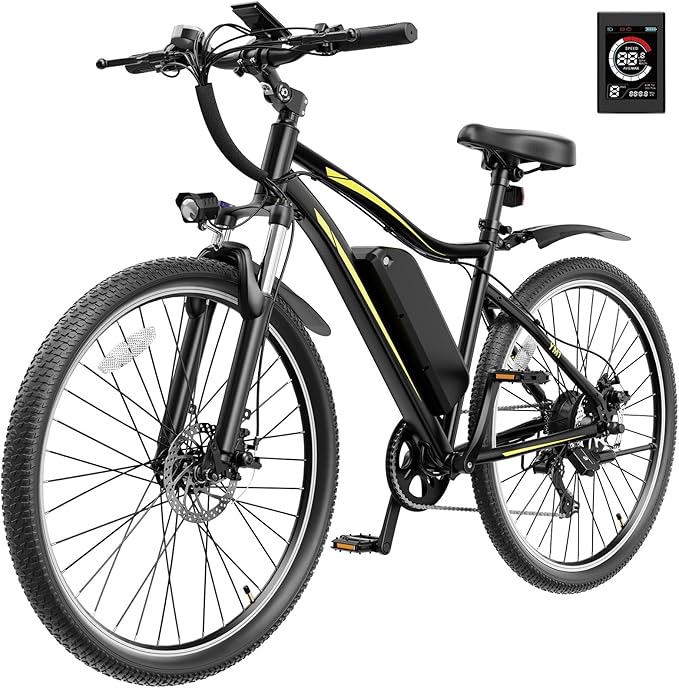 Electric Bikes for Adults, 26"/27.5" E Bikes for Adults with 1200W Peak Motor, 28 MPH, 50+ Miles Range Electric Bicycle, E Mountain Bike with 480WH Removable Battery, UL Certified