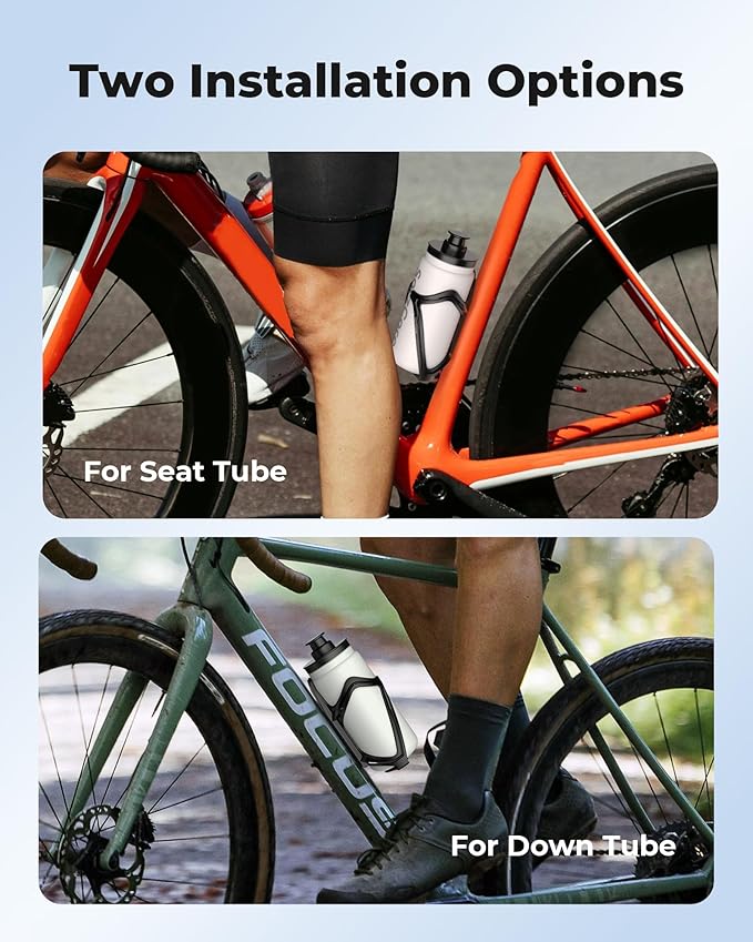 Bike Water Bottle Holder,1.2oz Lightweight Design,Sturdy Bike Cup Holder,Bicycle Bottle Cages with Screws Tool,Cycling Bike Water Bottle Cage for 2.76-3.94 inches Diameter Bottles,Black