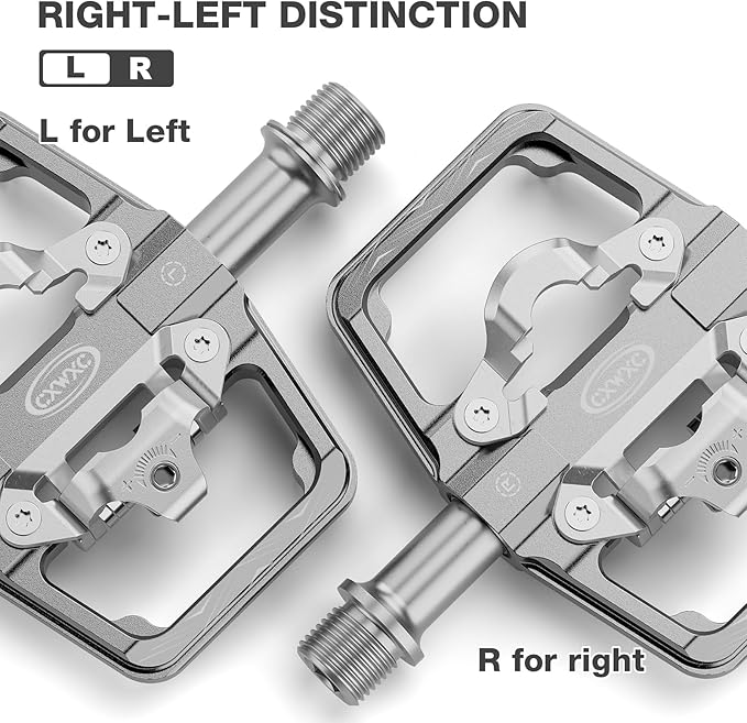 CXWXC Mountain Bike Pedals Compatible with Shimano SPD Cleats - Dual Sided Plat & Clip Pedal, 9/16” Bicycle Platform and Clipless Pedals for Road, MTB, and Hybrid Bikes