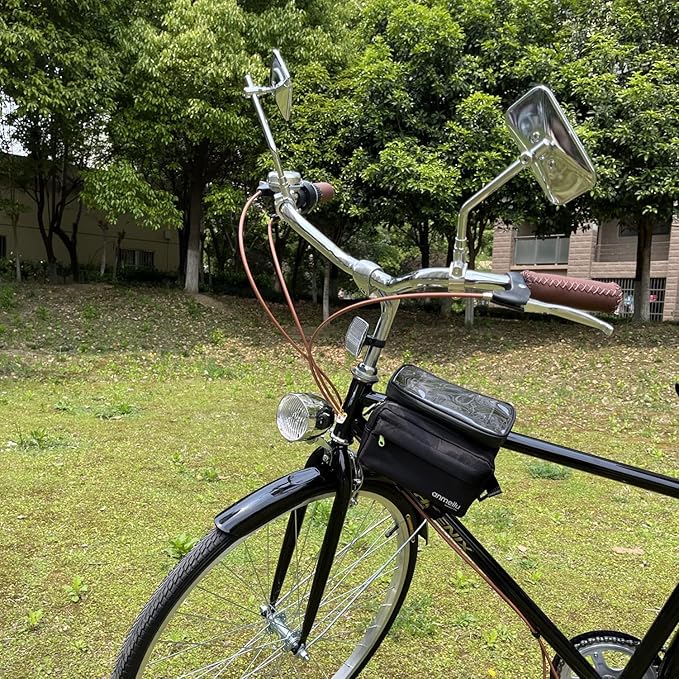 Vintage Bike Mirror Metal bicycle mirrors for handlebars Rearview Mirror Cruiser Bike Mirror Electric Bike mirror Side Mirror Galvanized Steel Frame for The Retro Bike Parts