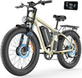 GREATWORK 52V 5000W Peak Dual Motor Electric Bike for Adults, 1300Wh Battery, Up to 45MPH & 100 Miles Range, 26" x 4.0 Fat Tire Electric Dirt Bike with Suspension, Mountain E-Bike for Men Women