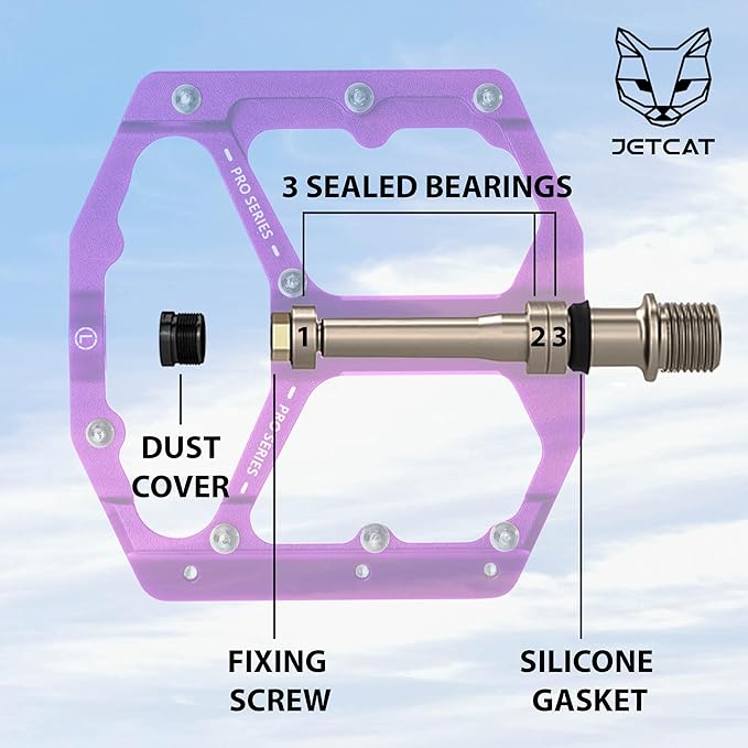 Mountain Bike Pedals Flat - MTB Pedals Flat, Bicycle Pedals, Road Bike Pedals, BMX Pedals, for BMX MTN Road Gravel EBike, Specialized Parts, Adults, Aluminum Metal Stamp 9/16"