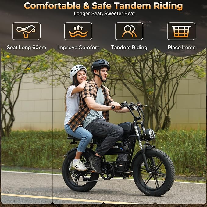 T73 Series Electric Bike for Adults,1000W/1500W/3000W Motor,30/33/37.5MPH 34-120 Miles,48V15.6/41.6 AH Electric Bikes,20 * 4 Fat Tire Ebike Hydraulic Brake Full Suspension Off-Road Riding