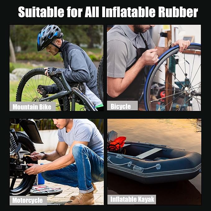 Bike Tire Repair Kit,Bycicle Inner Tube Puncture Patch Kits,Vulcanizing Patches, Glueless Emergency Puncture Patches, Tire Levers & Rasp Tools, Portable Bicycle Inner Tube Repair Tools