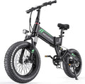 Wooken Electric Bike, 20''X4.0 Fat Tire Electric Bike for Adults,500W(Peak 750W) Foldable Electric Bike with 48V 10Ah Battery,Professional 7 Speed,Shock Absorber, 20MPH Ebike for Mountain Beach Snow