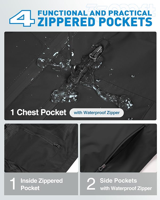 33,000ft Packable Rain Jacket Women Lightweight Waterproof Raincoat with Hood Cycling Bike Jacket Windbreaker