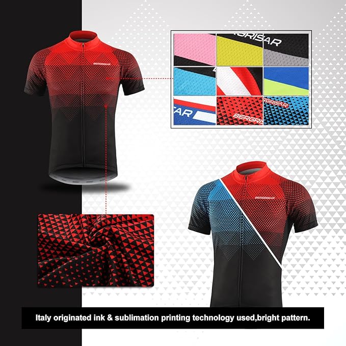 BERGRISAR Men's Cycling Jerseys Short Sleeves Bike Shirt