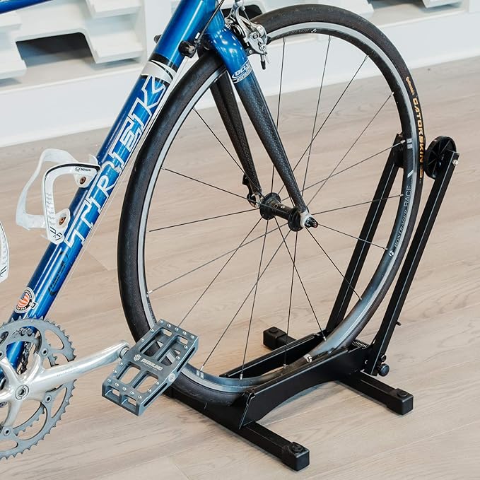 Lumintrail Bike Floor Foldable Storage Stand for Mountain and Road Bicycle Indoor Outdoor Garage Storage