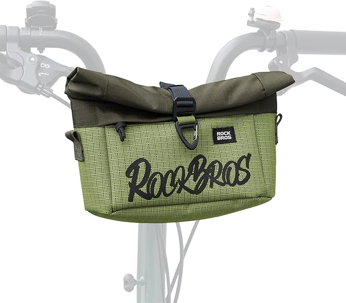 ROCKBROS Folding Bike Handlebar & Shoulder Bag – Universal Hook-and-loop fastener Mount, Convertible Front Crossbody Bag for Commuting, Cycling & Daily Rides