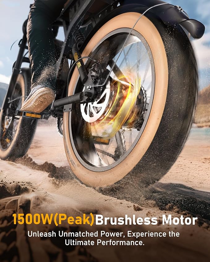 isinwheel Electric Bike Adults 750/1500W Ebike 20/28MPH, 55-75 Miles Electric Motorcycle with 10.4/13AH Battery, 20" Fat Tire Electric Dirt Bike 7-Speed E-Bike Full Suspension, R/L Turn Headlight