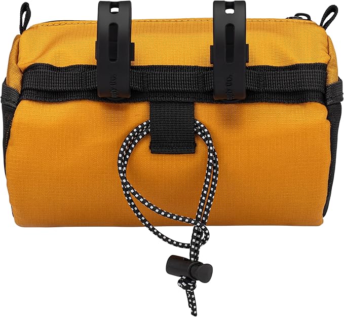 Handlebar Bike Bag – Water-Resistant Hard Shell with Quick-Access Zipper, Side Mesh Pockets, and Spacious Storage – Ideal for Cycling, Commuting, and Adventure Rides (Golden Yellow)